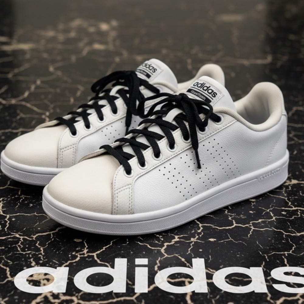 Adidas Cloudfoam Advantage Womens White Black Sneakers AW4323 Size 8